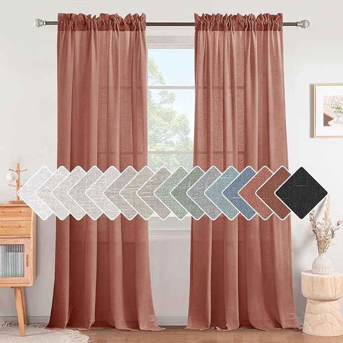 H.VERSAILTEX Linen Curtains Elegant Natural Linen Blended Curtains Energy by HVERSAILTEX