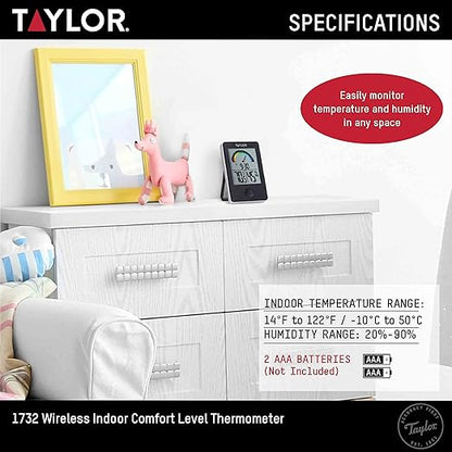 Taylor Digital Wireless Indoor Comfort Level Thermometer and Hygrometer - Image 7