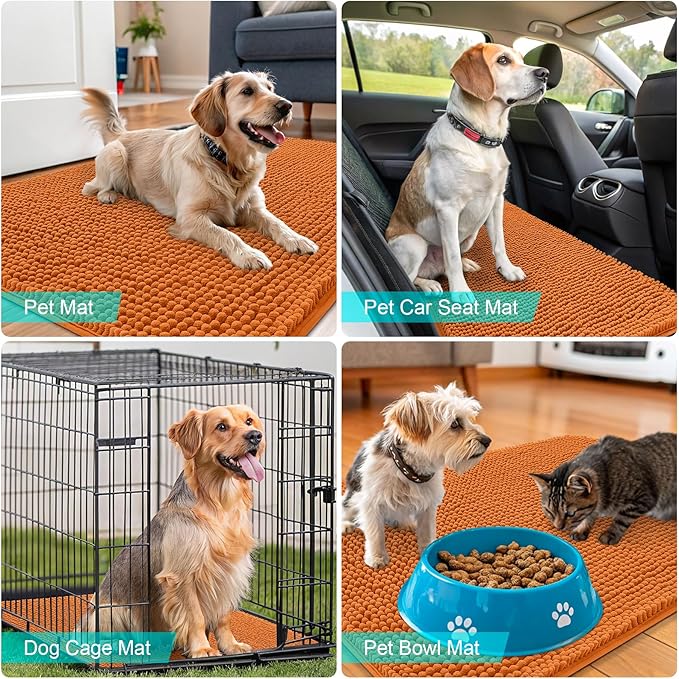 OLANLY Dog Door Mat for Muddy Paws 34x21, Absorbs Moisture and Dirt, Absorbent - Image 7