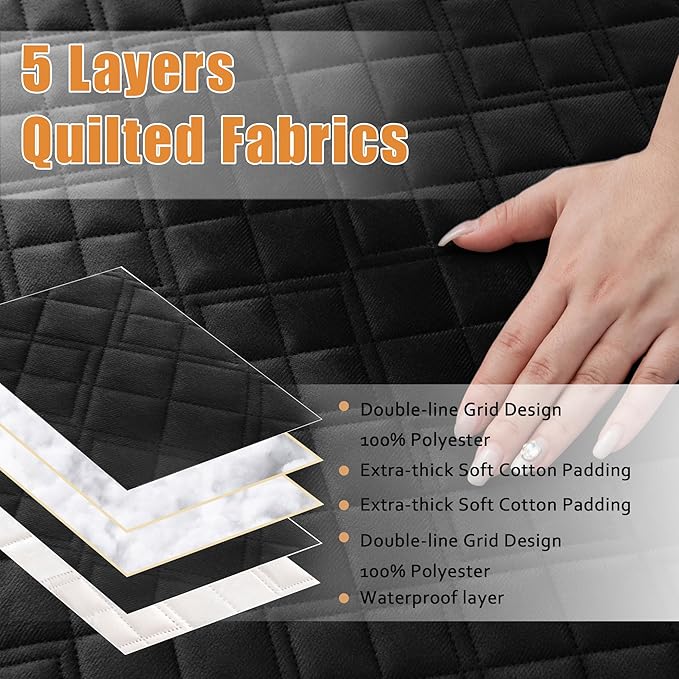 Arfntevss Waterproof Sectional Couch Covers L Shape Washable Velvet Sofa Cover - Image 3
