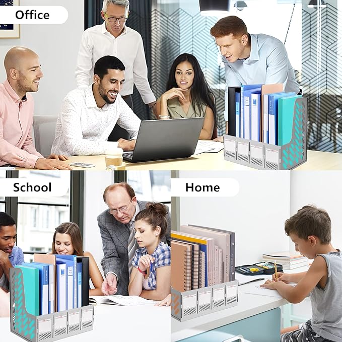 SAYEEC Magazine File Holder, Plastic Desktop File Folder Organizer - Image 6