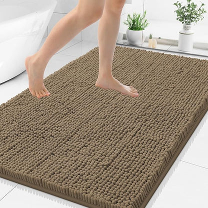 Smiry Luxury Chenille Bathroom Rugs 50x30, Extra Soft and Absorbent Shaggy Bath by Smiry