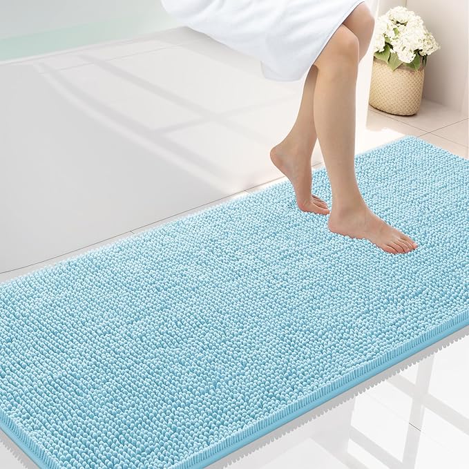 Smiry Luxury Chenille Bathroom Rugs 59x24, Extra Soft and Absorbent Shaggy Bath by Smiry