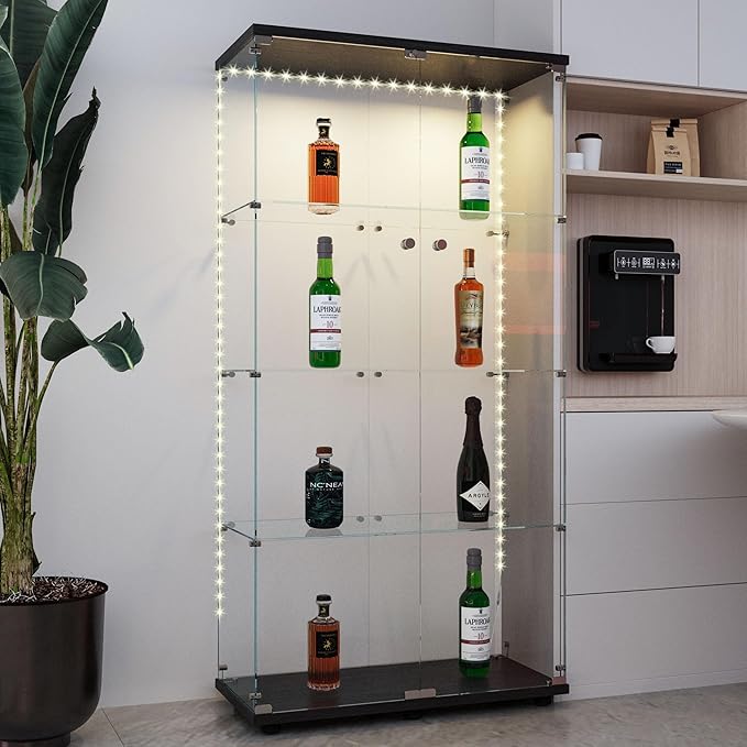 Yoluckea 4 Tiers Glass Display Cabinet - Image 7
