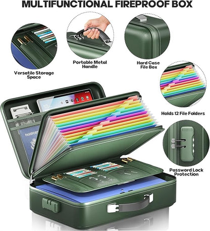 Fireproof Document Box, Hard Case Highly Flame-Resistant Fire Proof Waterproof - Image 5