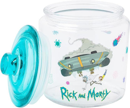Silver Buffalo Rick and Morty Falling Out of Ship Glass Cookie Snack Candy Jar - Image 6