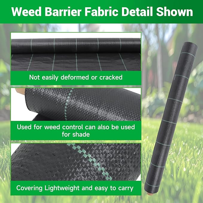 Weed Barrier Landscape Fabric Heavy Duty, Weed Block Horticultural Floor - Image 4