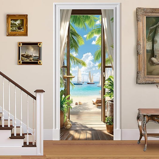 3D Door Decals Stickers Peel Stick Wall Murals Vinyl Wallpaper Self-Adhesive by BVBOX