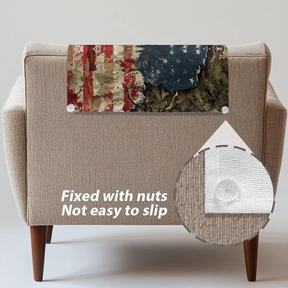 American Flag Elk Headrest Cover - Image 4