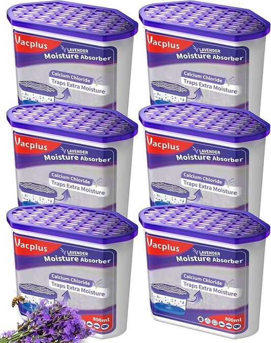 Vacplus Moisture Absorbers 6 Pack, Portable Humidity Absorber Boxes by Vacplus