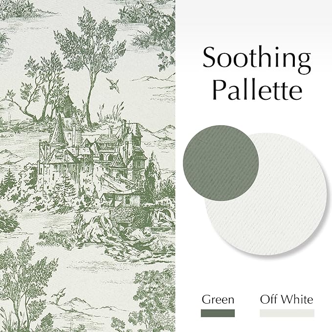 jinchan 95% Blackout Toile Curtains - Image 3