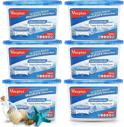 Vacplus Moisture Absorbers 6 Pack, Portable Humidity Absorber Boxes by Vacplus