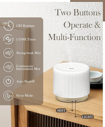 280ml Ceramic Essential Oil Diffuser, Ultrasonic Cool Mist Decorative - Image 2