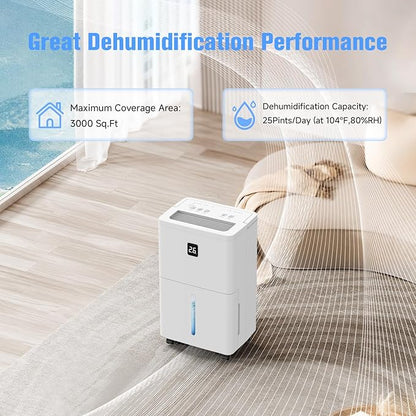 25 Pint Dehumidifier for Basement, Quiet Dehumidifier - Image 2
