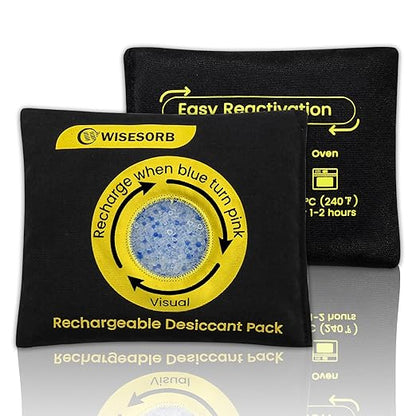 500g Reusable Silica Gel Desiccant Packs, Rechargeable Dehumidifier Moisture by Wisesorb