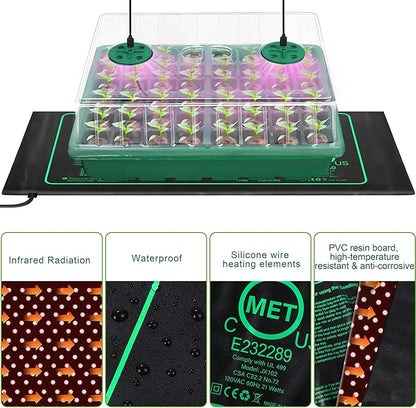 Seed Starter Kit with Grow Light Seedling Heat Mat 48 Cells Seed Starter Tray - Image 3
