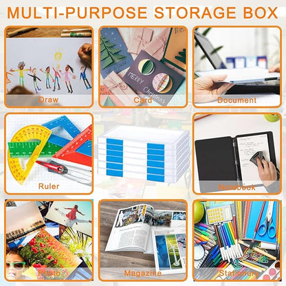 6 Pack A4 File Portable Project Case, Plastic Storage Box - Image 5