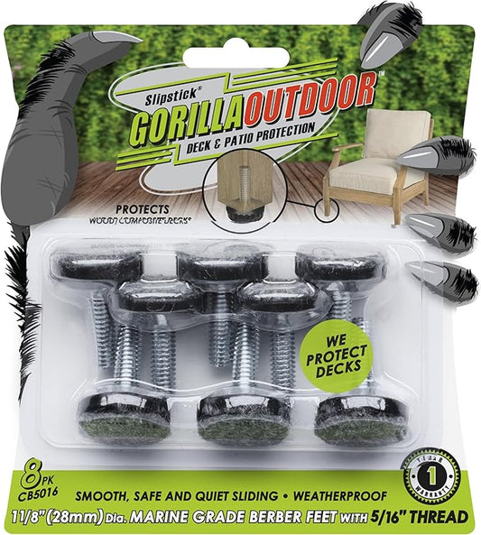 Slipstick Gorilla Outdoor Adjustable Furniture Levelers Weatherproof Screw in by Slipstick