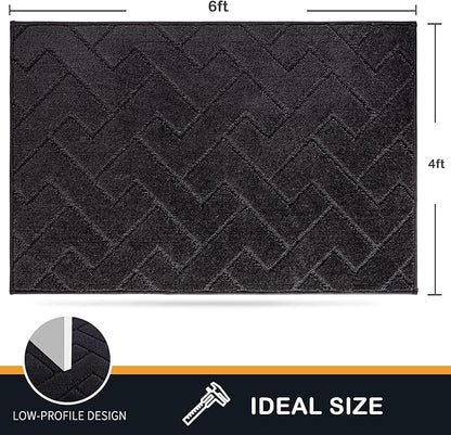 PURRUGS Easy Care Area Rug 4ft x 6ft, Non-Slip Machine Washable Entry Rug - Image 2