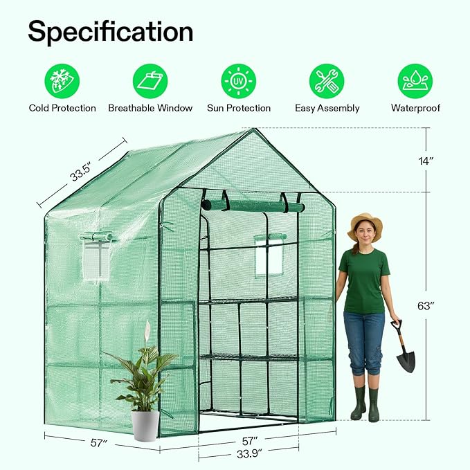 VIVOSUN 57x57x77 Inch Mini Walk in Green House - Image 2
