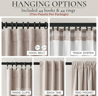 Curtains 60 Inch Length Wide Pleated Blackout Curtain - Image 3