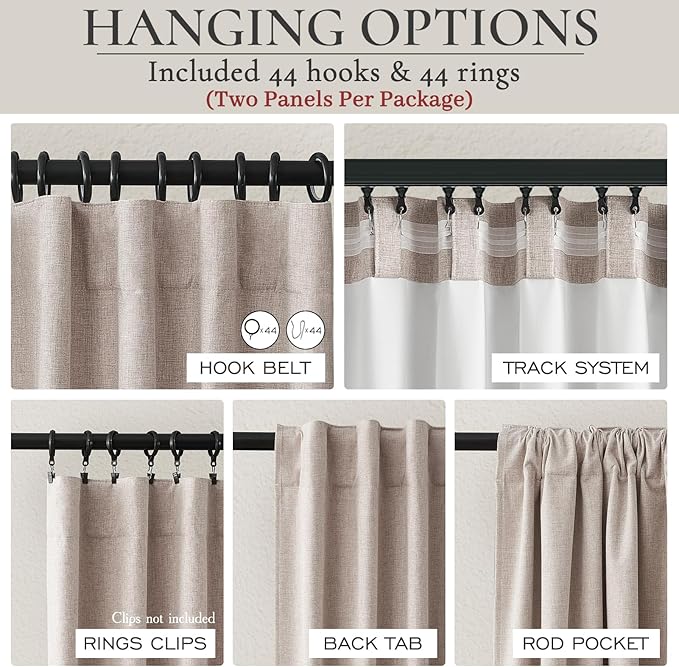 140 Inches Extra Wide Curtains Linen Farmhouse Insulated Thermal Large Window - Image 3