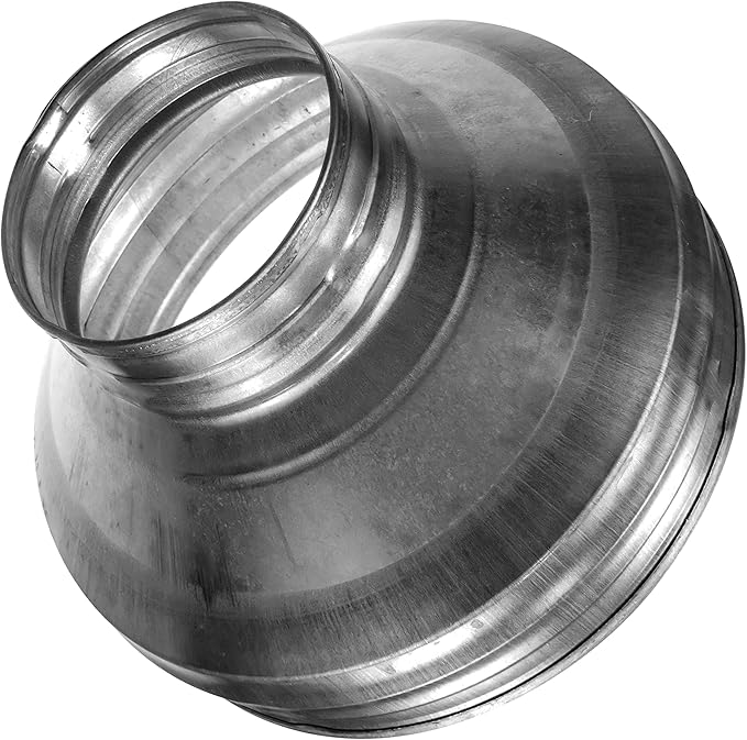 Vent Systems 8" to 4" Inch Duct Reducer Adapter – Galvanized Steel HVAC by VentSystems