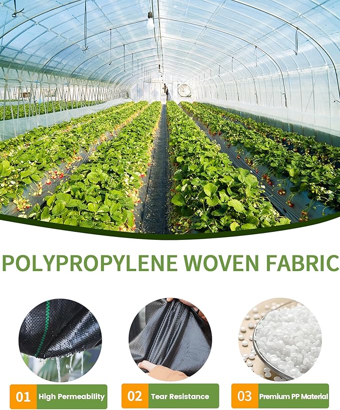 6.5ftx300ft Weed Barrier Landscape Fabric Heavy Duty, Premium 3OZ Garden - Image 3