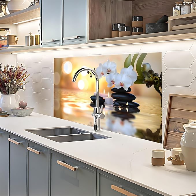 NYZE Kitchen Backsplash Stickers Waterproof Stove Backsplash Protector - Image 7