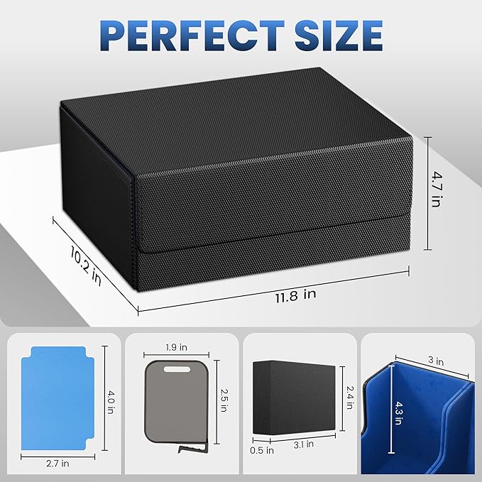 Card Storage Box For Trading Cards 1800+, Card Deck Box - Image 5