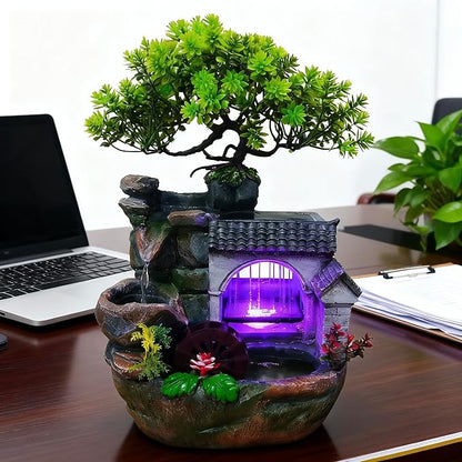 11" Desktop Fountain Rock Waterfall Humidifier - Image 7