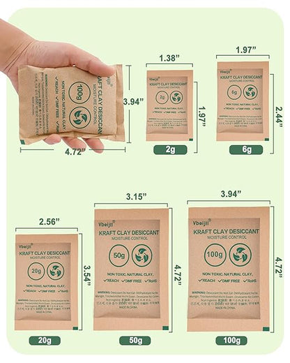 6 Gram Kraft Clay Desiccants Packs, Premium Food Grade Desiccant - Image 7