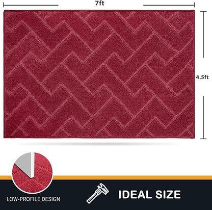 PURRUGS Easy Care Area Rug 4.5ft x 7ft, Non-Slip Machine Washable Entry Rug - Image 2