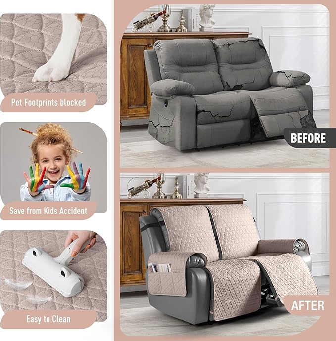 TAOCOCO 100% Waterproof Recliner Cover, Non-Slip Washable Reclining Couch Cover - Image 2