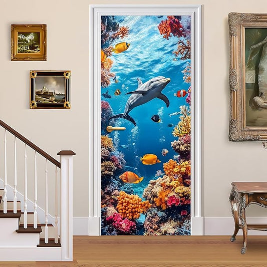 3D Door Decals Stickers, Peel Stick Wall Murals Vinyl Wallpaper Self-Adhesive by BVBOX