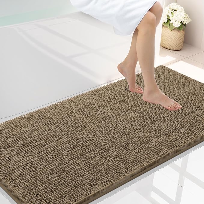 Smiry Luxury Chenille Bathroom Rugs 44x24, Extra Soft and Absorbent Shaggy Bath by Smiry