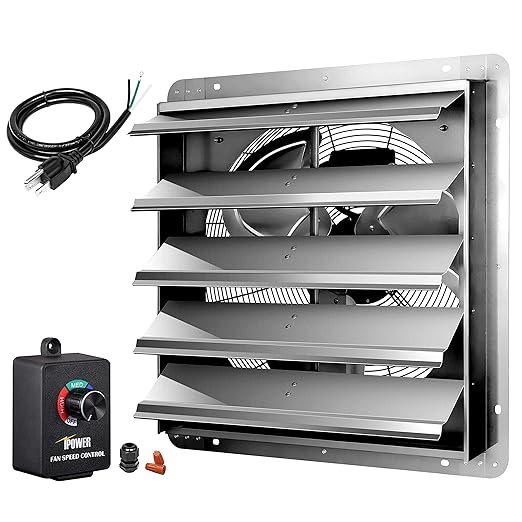 Simple Deluxe 20 Inch Wall Mounted Shutter Exhaust Fan by SimpleDeluxe