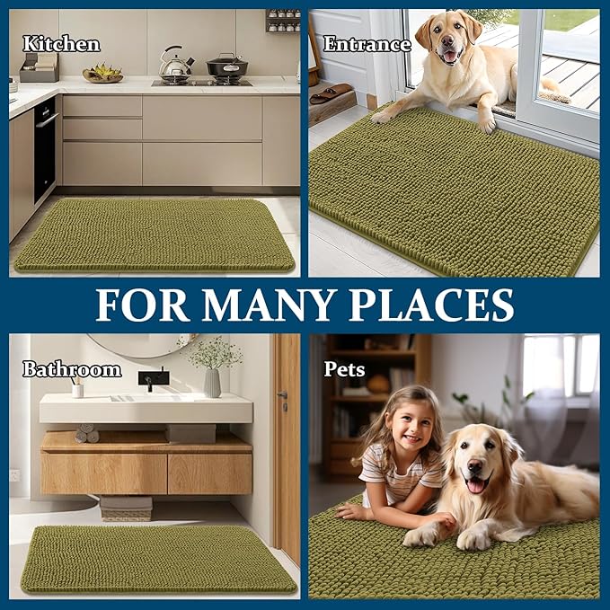OLANLY Dog Door Mat for Muddy Paws 47x32, Absorbs Moisture and Dirt, Absorbent - Image 8