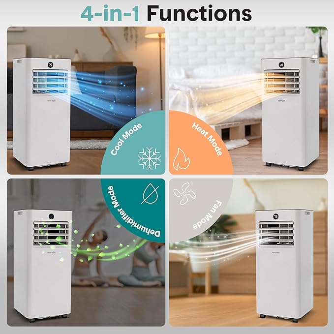 SereneLife 8, 000 BTU Portable Air Conditioner and Heater, Small AC - Image 5