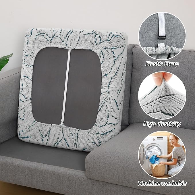 Fuloon Seat Cushion Covers, Stretch Couch Slipcovers Sofa Cushion Protective - Image 4