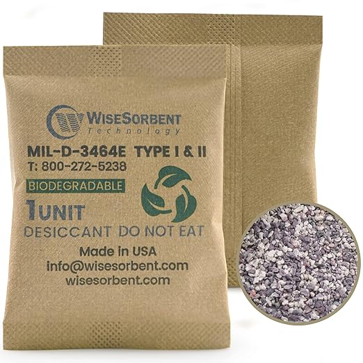 33G 24 Pack Kraft Clay Desiccants Packs by Wisesorb