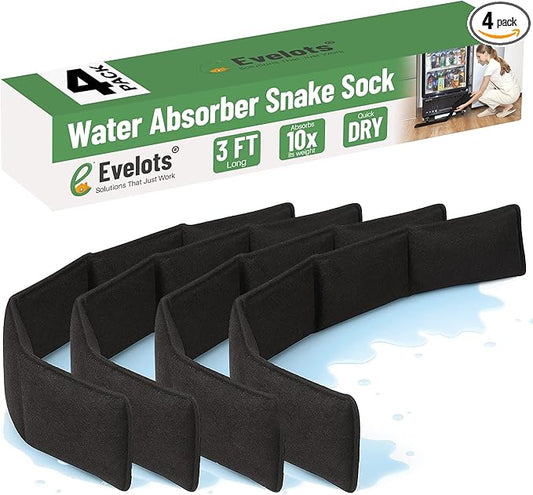 Evelots Water Absorber Snake Sock -3 Pack-Reusable Water Barrier by Evelots