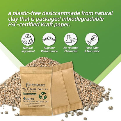 3 x 132g Kraft Clay Desiccant Packs – Food Safe Bentonite Clay, Silica Gel - Image 3