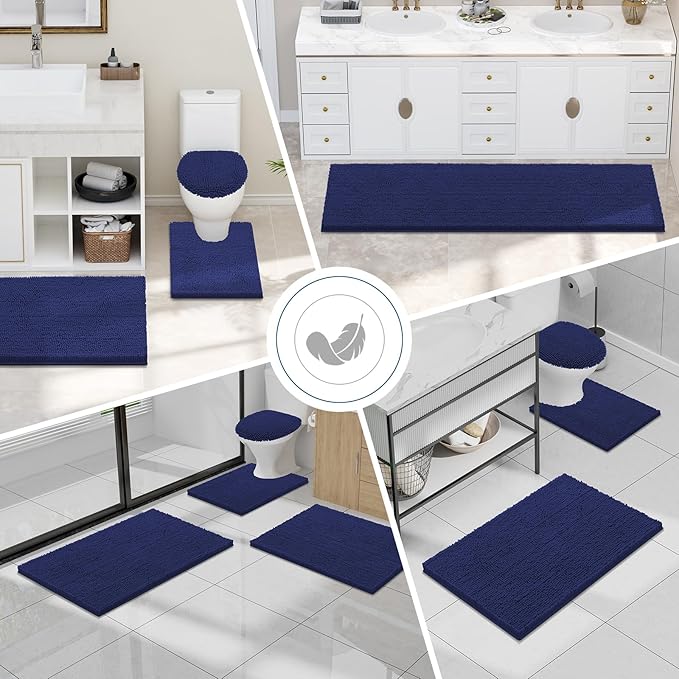 Smiry Luxury Chenille Bathroom Rugs 24x16, Extra Soft and Absorbent Shaggy Bath - Image 7