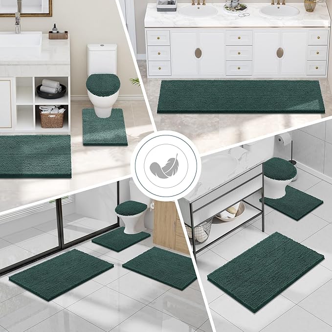 Smiry Luxury Chenille Bathroom Rugs 70x24, Extra Soft and Absorbent Shaggy Bath - Image 8