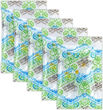 100Pcs 1 Gram Food Safe Desiccant Packs, Silica Gel Packets, Indicating by Wisesorb