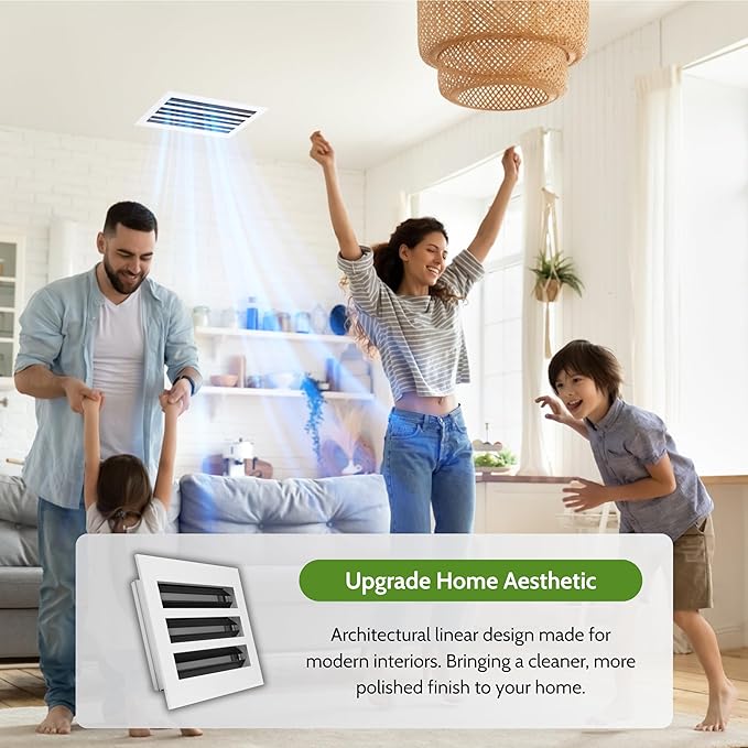 Modern Air Vent Cover 12x6 – Aluminum Linear Slot Diffuser, Decorative White - Image 2