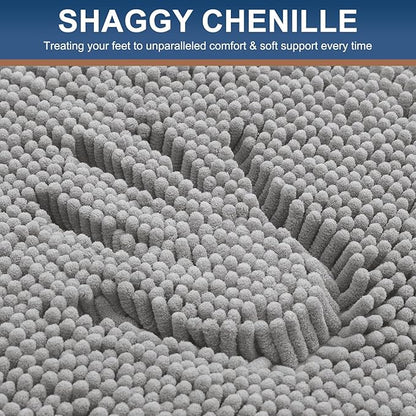 Smiry Luxury Chenille Toilet Rugs U-Shaped 20x20, Soft Absorbent Non-Slip - Image 3