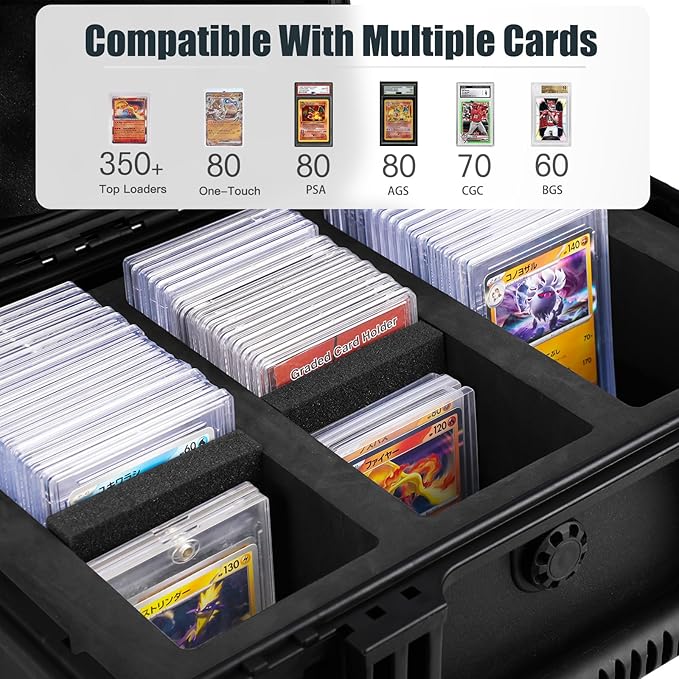 QINGUANG Graded Card Storage Box 3 Rows, Trading Card Case - Image 4