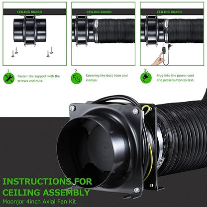 4inch Axial Fan Kit, Exhaust Extractor Blower Ventilation Fan - Image 3